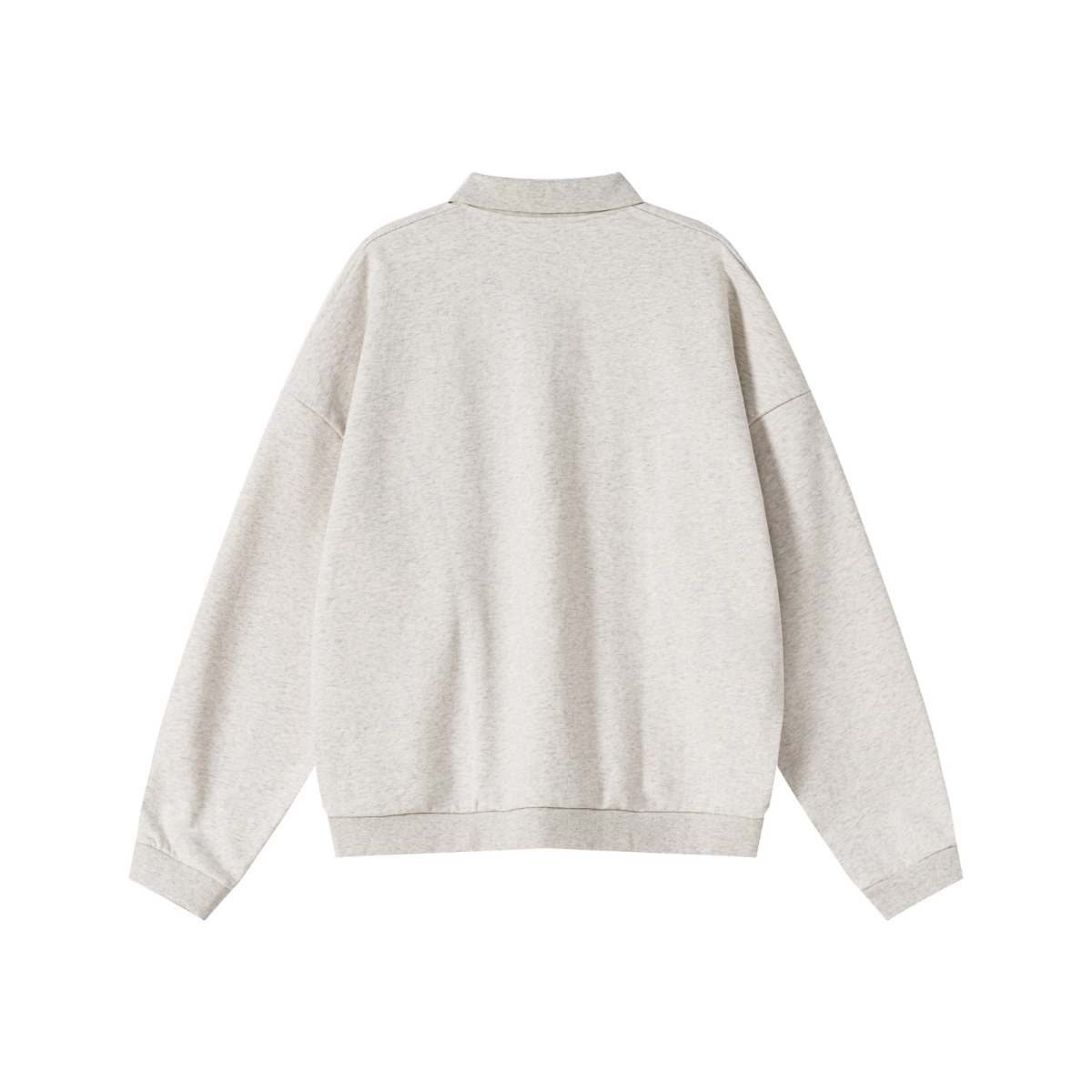 445GSM Men’s Heavyweight Half-Zip Collar Sweatshirt Oatmeal Grey