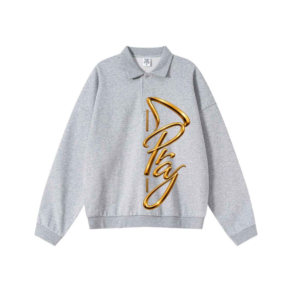 445GSM Men’s Heavyweight Half-Zip Collar Sweatshirt Heathered Grey