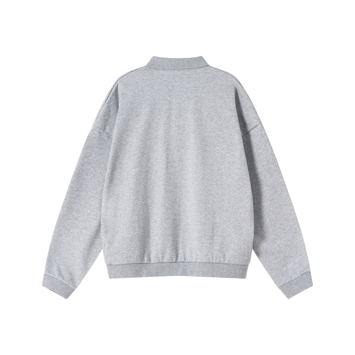 445GSM Men’s Heavyweight Half-Zip Collar Sweatshirt Heathered Grey