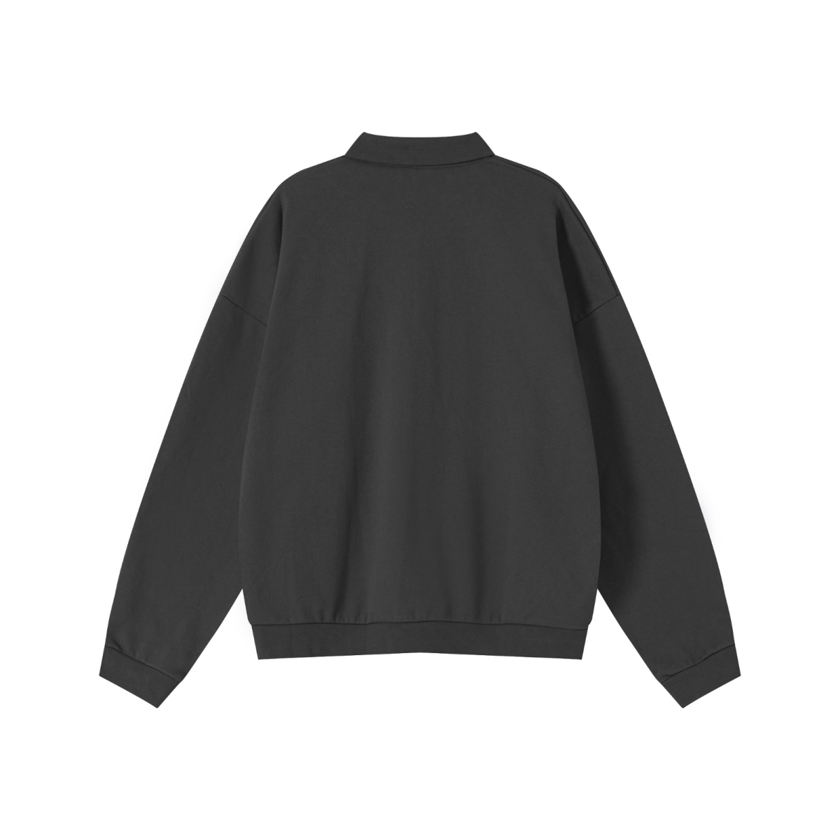 445GSM Men’s Heavyweight Half-Zip Collar Sweatshirt Black