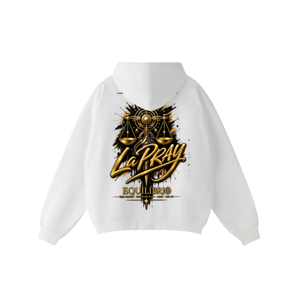 440GSM Unisex Fall&Winter Solid-Color Zip-Up Hoodie White