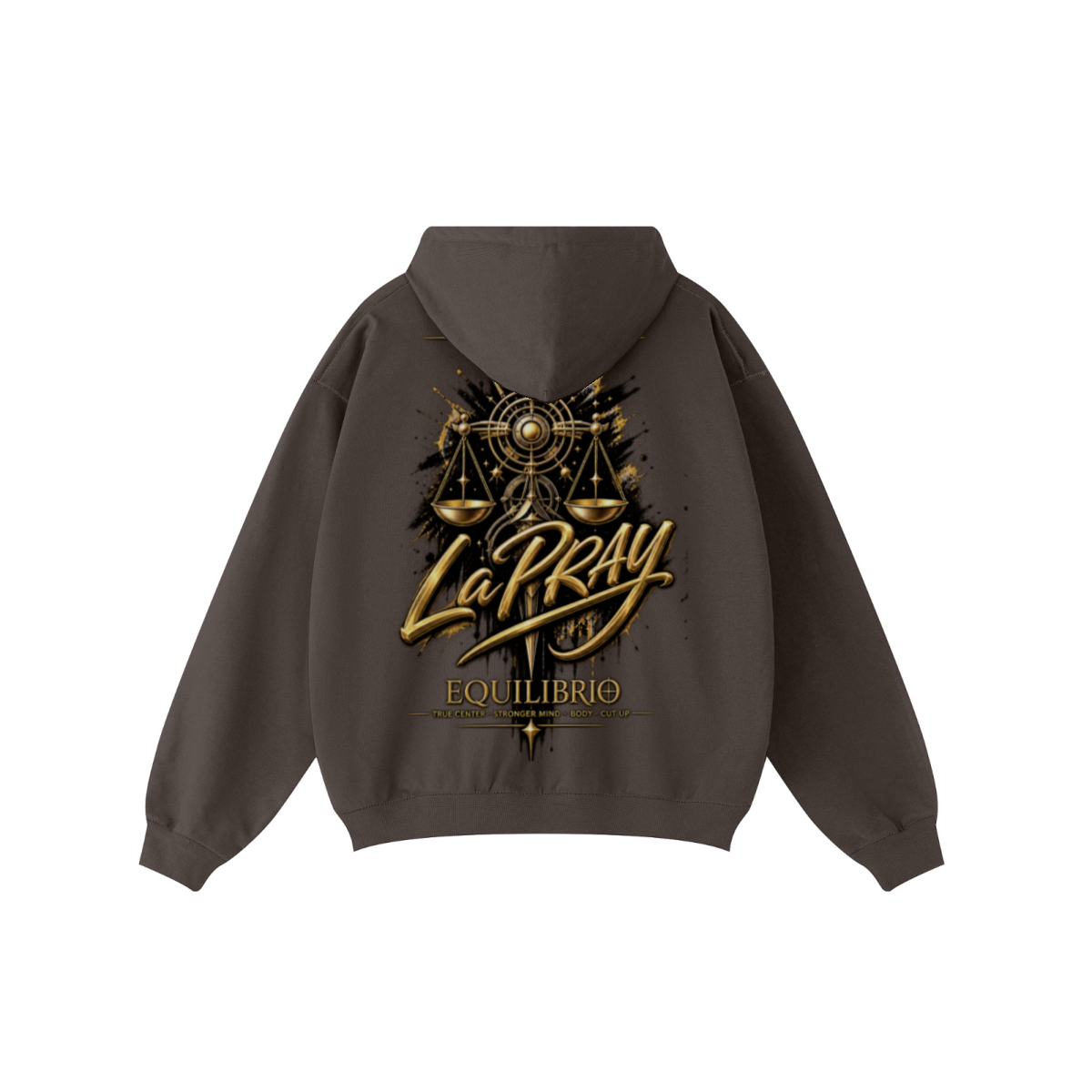 440GSM Unisex Fall&Winter Solid-Color Zip-Up Hoodie Dark Brown