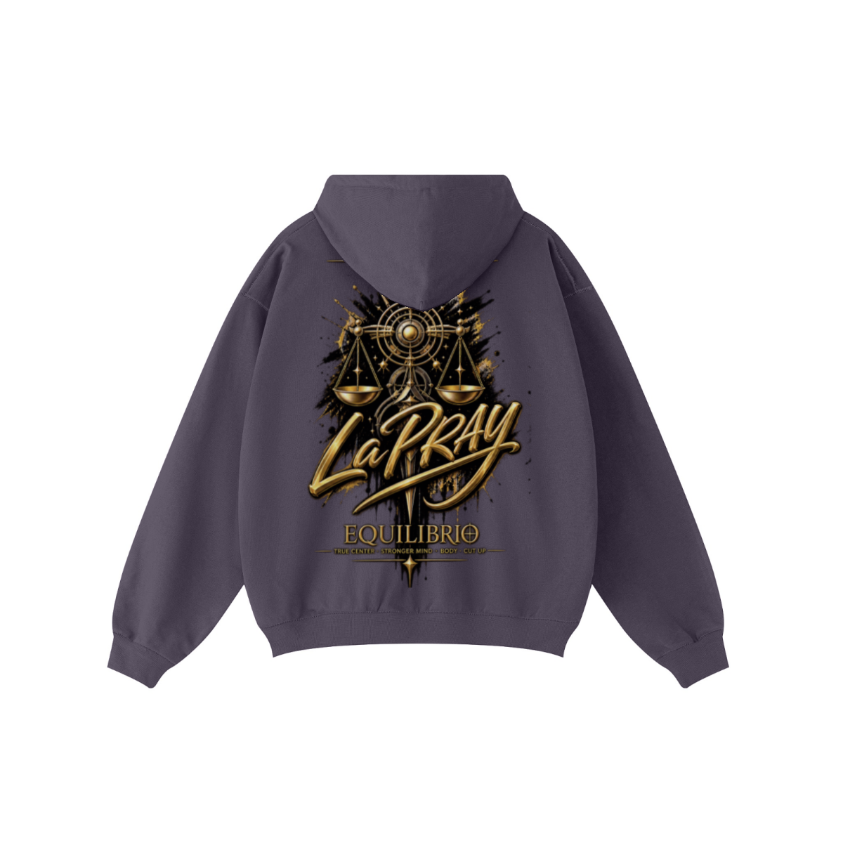440GSM Unisex Fall&Winter Solid-Color Zip-Up Hoodie Purple