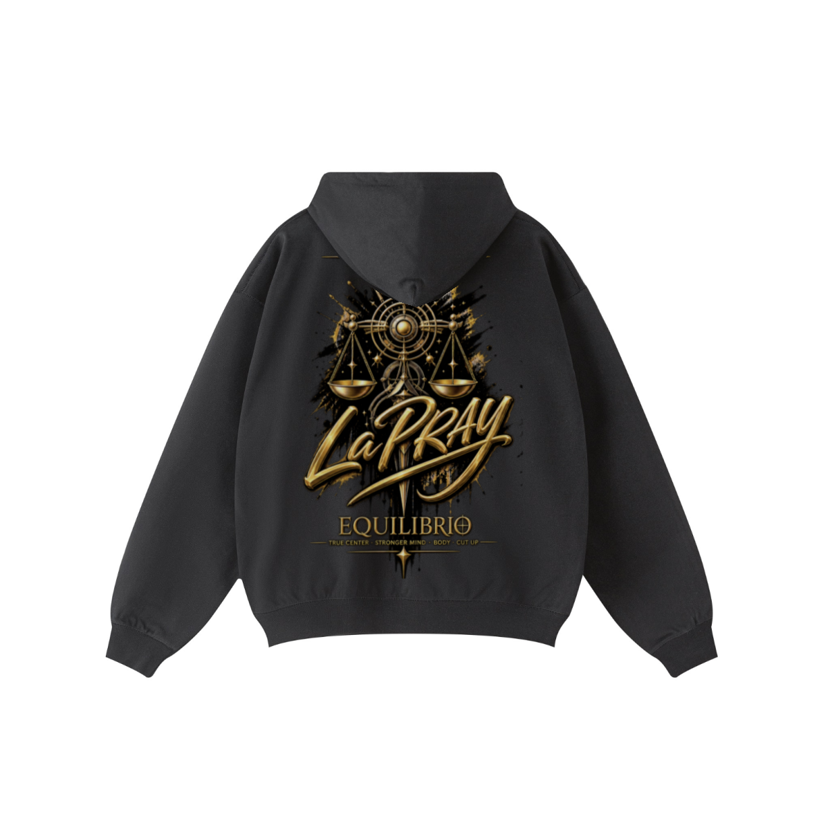440GSM Unisex Fall&Winter Solid-Color Zip-Up Hoodie Black