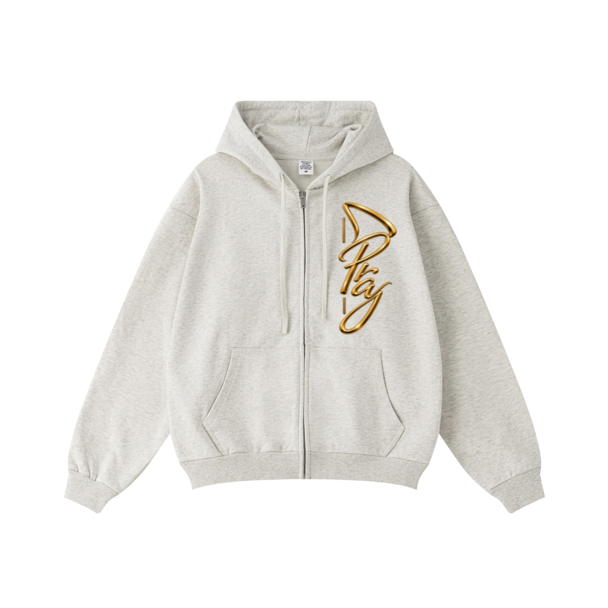 440GSM Unisex Fall&Winter Solid-Color Zip-Up Hoodie Oatmeal Heather