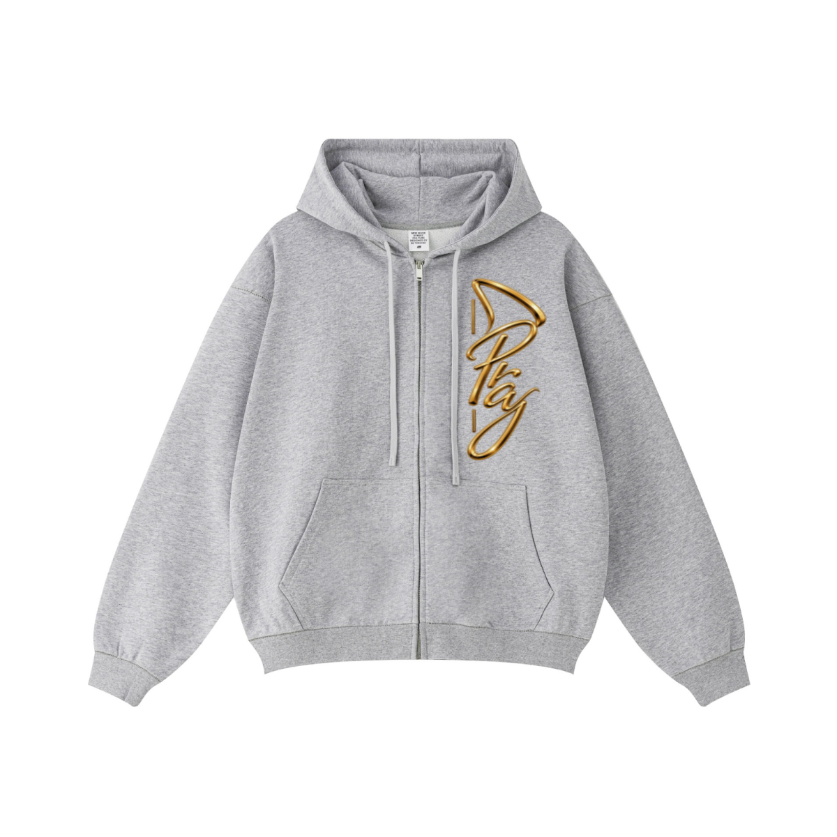 440GSM Unisex Fall&Winter Solid-Color Zip-Up Hoodie Heather Gray
